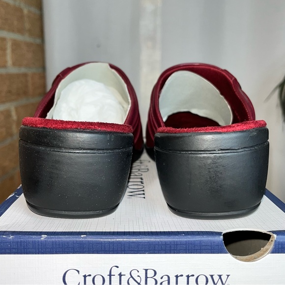 Croft & Barrow red faux leather slide-on clogs NEW - 7.5 - Picture 8 of 11